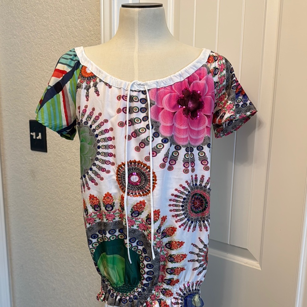 Desigual Multicolor Floral Blouse